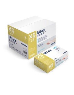 Guantes de látex sin polvo - Talla XS - 100 UNIDADES