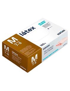 Guantes de látex sin polvo - Talla M - 100 UNIDADES 2