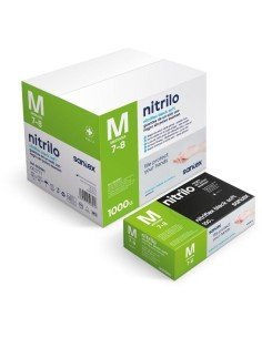 Guantes de nitrilo sin polvo negros