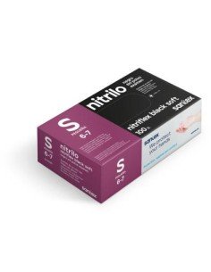 Guantes de nitrilo sin polvo negros 2