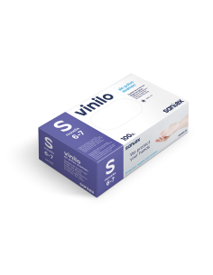 Guantes vinilo sin polvo talla pequeña color natural -...